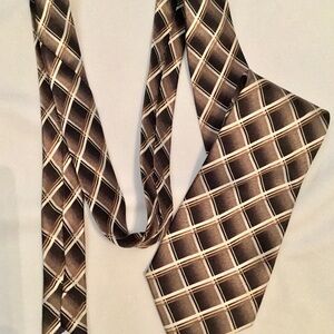 Vintage Designer “Pierre Cardin” 100% Silk Men’s Tie Brown Stripes #13185.
